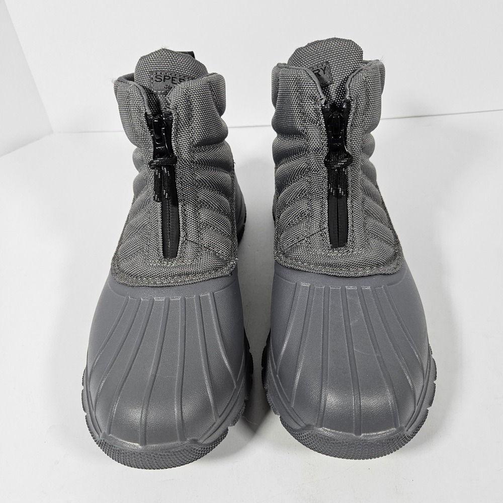Sperry Torrent Front Zip Duck Boot Grey Waterproof STS88065 Womens 7.5